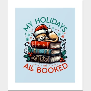 My Holidays are All Booked - A Reader's Christmas with Cozy Cats and Books Posters and Art